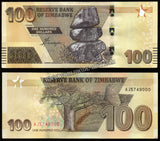 Zimbabwe 2020 -  100 Dollars UNC Currency Note N#266443