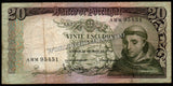 Portugal 20 Escudos - 1964 P#167a Fine Bank Note N#202771 #UCN601