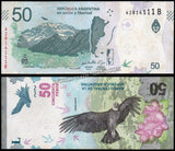 Argentina 50 Pesos - 2018-2020 P#363 AUNC Bank Note N#206693 #UCN604