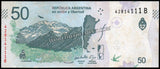 Argentina 50 Pesos - 2018-2020 P#363 AUNC Bank Note N#206693 #UCN604