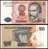 Peru 100 Intis - 1987 P#133a AUNC Bank Note N#203274 #UCN607