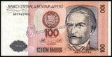 Peru 100 Intis - 1987 P#133a AUNC Bank Note N#203274 #UCN607