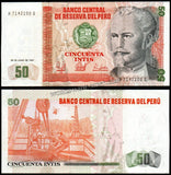 Peru 50 Intis - 1987 P#131b AUNC Bank Note N#205630 #UCN610
