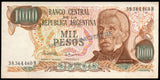 Argentina 1000 Pesos - 1982 P#304 AUNC Bank Note N#202151 #UCN612