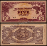 Malaya 5 Dollars - 1942-1945 P#M6c AUNC Bank Note N#204452 #UCN613