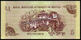 Bhutan 5 Ngultrum - 2015 P#28c XF+ Bank Note N#202782 #UCN615
