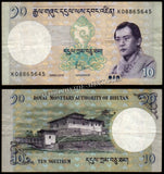Bhutan 10 Ngultrum - 2019 P# 29c XF Bank Note N#202774 #UCN616