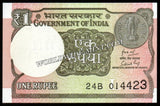 2018 India 1 Rupee SUBHASH CH. GARG, Inset: L UNC Currency Note #A63