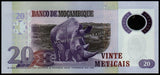 Mozambique 20 Meticais - 2011 P# 149a XF+ Polymer Bank Note N#203481 #UCN643