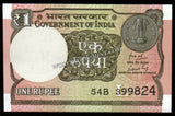 2019 India 1 Rupee SUBHASH CH. GARG, Inset: L UNC Currency Note #A64
