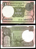 2020 India 1 Rupee ATANU CHAKRABORTY, Inset: L UNC Currency Note #A65