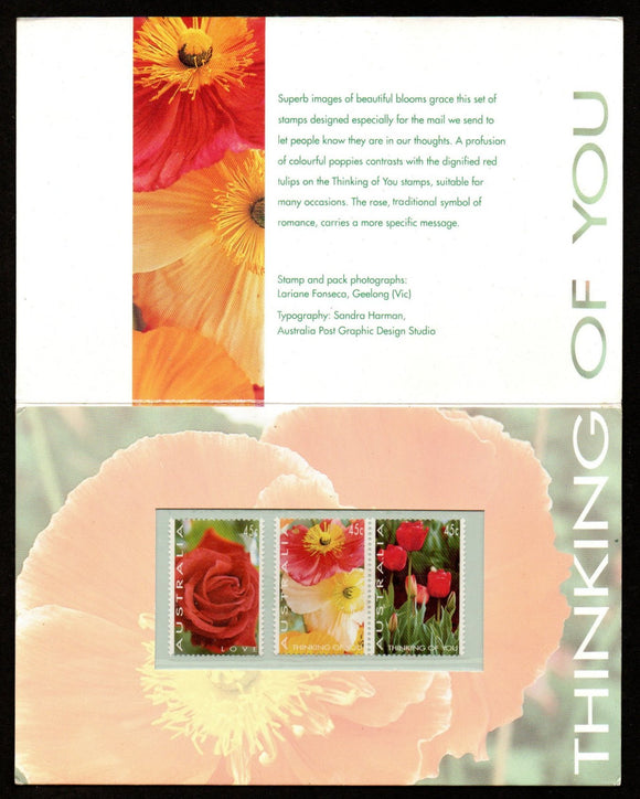 1994 Australia Thinking of you - Rose, Love Set of 3 In Presentation Pack #FT-65