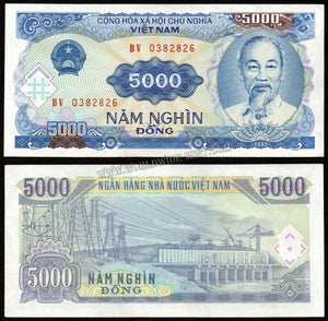 Vietnam 5000 Dong 1991 UNC Currency Note #CN65