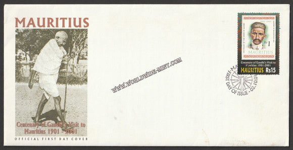 2001 Mauritius Centenary of Gandhi's visit to Mauritius 1901-2001 FDC #Gan670
