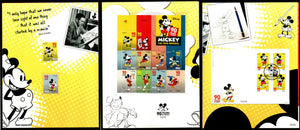 2018 90 years of Mickey Mouse - 2v MNH, 8v Souvenir Sheet & 4v FDC in Presentation Pack #FT-68