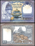 Nepal 1 Rupee - 1995-1999 P#37 AUNC Bank Note N#201959 #UCN690