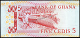 Ghana 5 Cedis - 1982 P#19c AUNC Bank Note N#213563 #UCN698