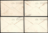 1950 INDIA Republic of India Inauguration - Set of 4 FDC with "POST EARLY" Delivery Cancellation
