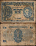 Hong Kong 1 Dollar - 1940-1941 P#316 King George VI - VF Bank Note N#211643 #UCN701