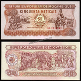 Mozambique 50 Meticais 1986 UNC Banknote N#207326