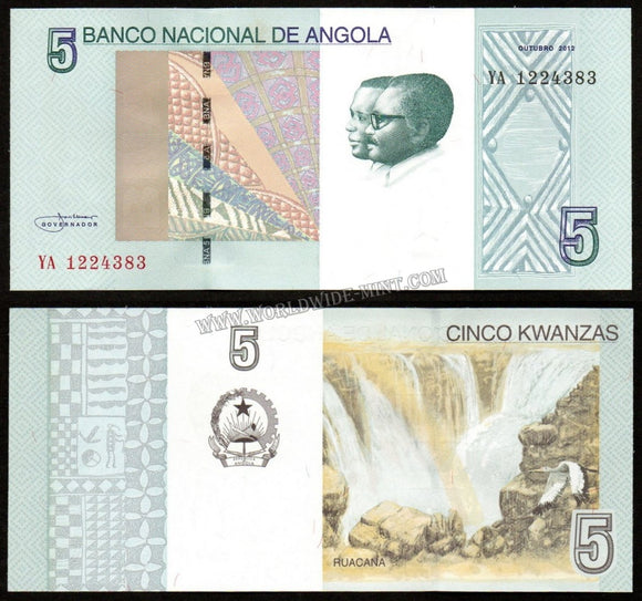 Angola 5 Kwanzas 2012 UNC Currency Note N#205394