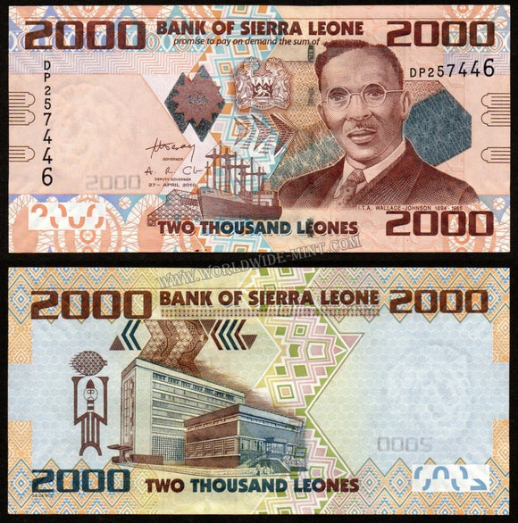 Sierra Leone 2000 Leones 2010 UNC Currency Note #CN79