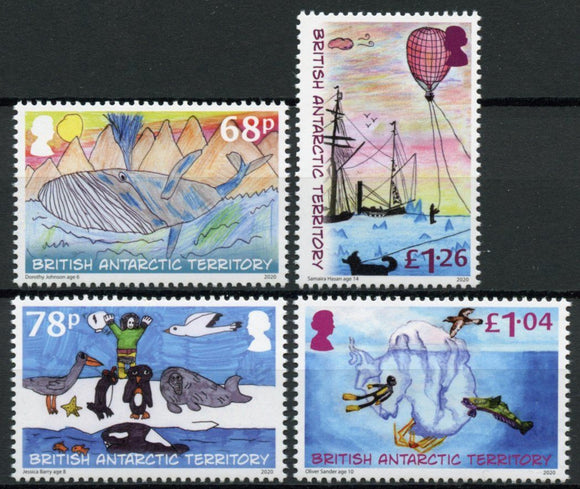 2020 BRITISH ANTRATIC TERRITORY The 200th Anniversary of the Discovery of Antarctica - Children's Art  - Whale - Seal - Birds - Balloon - Iceberg #BAT815A