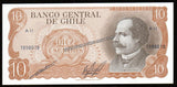 Chile 10 Escudos blue/black serial 1973-1974 UNC Banknote N#205219
