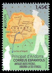 2020 ANDORRA EUROPA Stamps - Ancient Postal Routes - Post Man - Map - Route #AND492