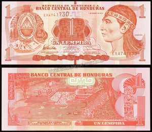 Honduras 1 Lempira 2012 UNC Currency Note #CN85