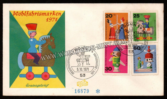 1971 Germany Christmas Welfare Stamp 4v FDC #FA87
