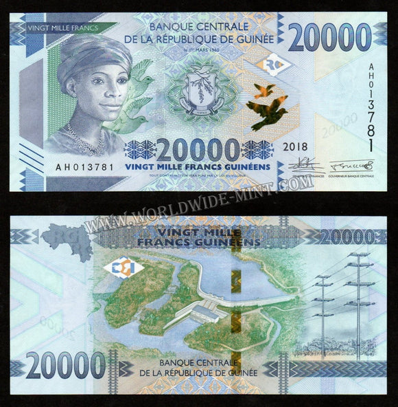 Guinea 20000 Leones 2018 UNC Currency Note #CN891