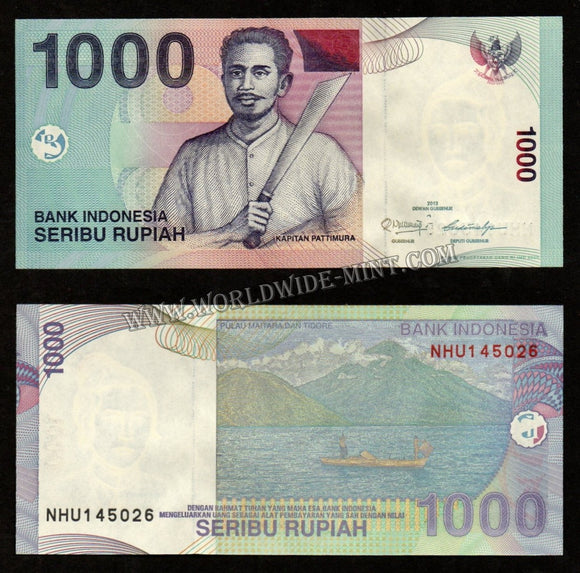 Indonesia 1000 Rupiah 2013 UNC Currency Note #CN898