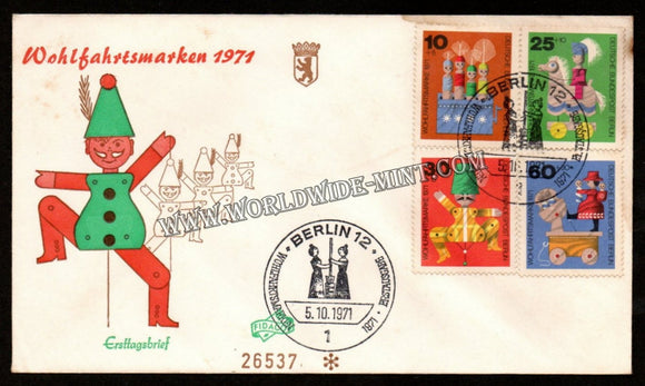 1971 Germany Christmas Welfare Stamp 4v FDC #FA89