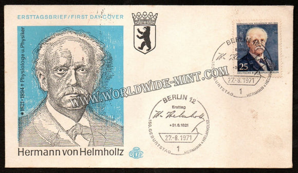 1971 Germany Hermann Von Helmholtz (German physicist) FDC #FA91