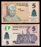 NIGERIA 5 NAIRA 2018 UNC POLYMER BANK NOTE N# 204640