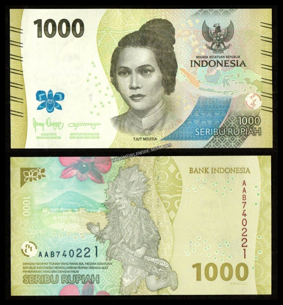 Indonesia 1000 Rupiah 2022 UNC Currency Note CN#933