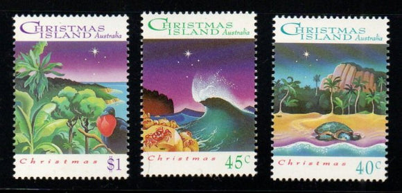 1993 Australia Christmas Island - Christmas - Beach, Birds, Turtle, Crab 3v MNH #FT-94