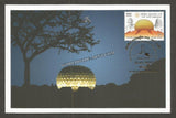 2018 Auroville International Township - Golden Jubilee Picture Post card with gold cancellation #MC94