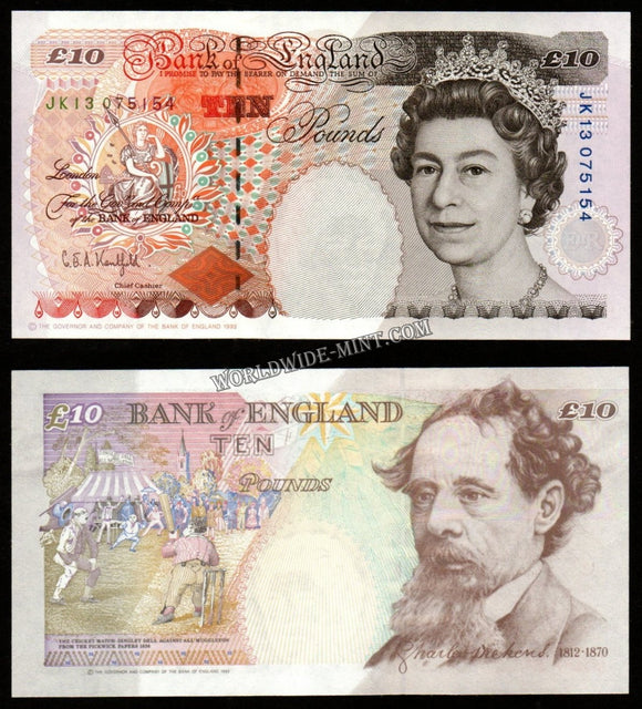 England 10 Pounds 1993 UNC Bank Note #CN970