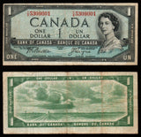 Canada 1 Dollar 1954 Fine Banknote #UCN977