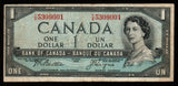Canada 1 Dollar 1954 Fine Banknote #UCN977