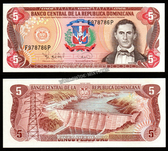 Dominica 5 Pesos 1995 UNC Bank Note #CN978