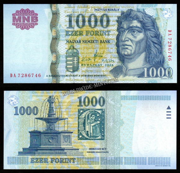 Hungary 1000 Forints 2008 UNC Bank Note #CN994