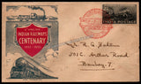 1953 INDIA Railway Centenary FDC - Type II Travelled Cover within Bombay with Slogan Cancellation "Post Early to Catch the Mail"