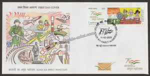 2023 INDIA AZADI KA AMRIT MAHOTSAV - NETAJI SUBHASH CHANDRA BOSE, MAHATMA GANDHI & BHAGAT SINGH FDC