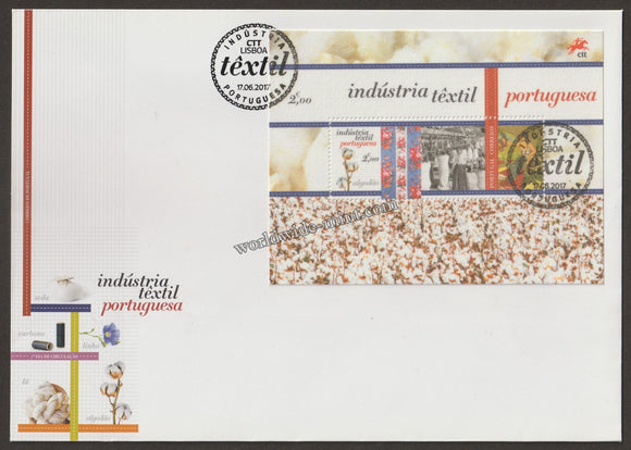 2017 Portuguese Textile Industry - Cotton Fabric - Velvet  Feel Unusual FDC #PRT-4275
