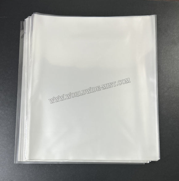 11 X 13 inch - 100 pcs - For Philatelic Documents - BOPP Sleeves Imported Taiwan / Thailand