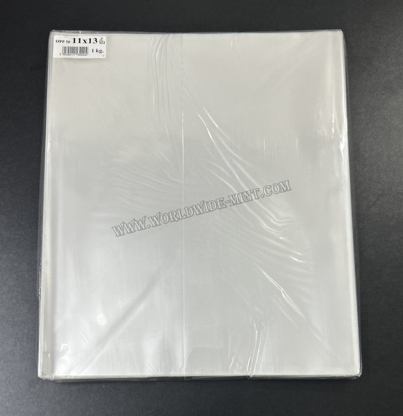 11 X 13 inch - 500g (Approx 60 pcs) - For Philatelic Documents - BOPP Sleeves Imported Taiwan / Thailand
