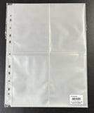 PC-30016A (Top Open) A4 11- Hole Clear (Transparent) Postcard Refill Page 4 pocket for 4 X 6 Inch Postcard / Small FDC / Block of 4 - 10 Refill Sheet - Imported Taiwan Made - Chuyu Culture